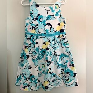 Janie and Jack Floral Dress in Blue and Yellow